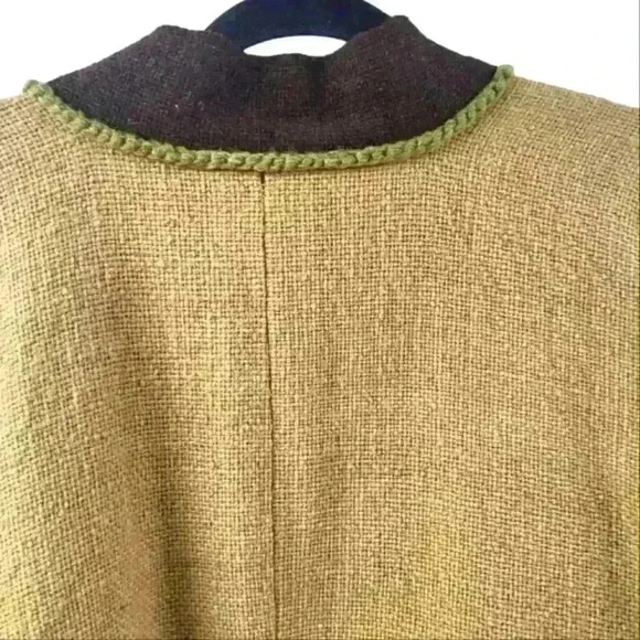 OLGA FISCH FOLKLORE ECUADOR BURLAP WOOL EMBROIDERED OVERSIZED KIMONO JACKET - Picture 8 of 15